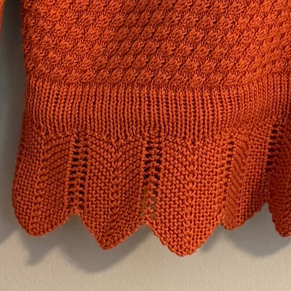 Lulus Total Frills Rust Orange Knit Drawstring Cropped Sweater Top - Picture 5 of 10
